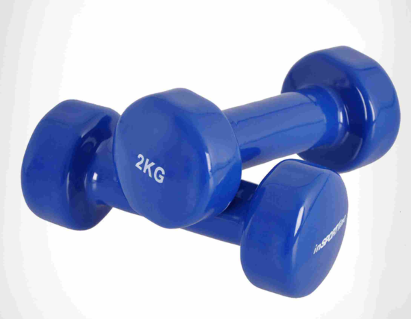 JDB12.2 Vinyl Dipping Dumbbell (Pair) Blue Colour 2kg